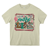 Mossy Nurse life leopard frame Heavy Core Tee - LillyAllenDesigns