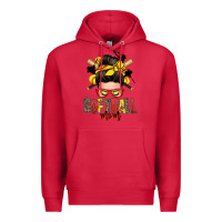 Cardinal softball mom messy bun Premium Hoodie - Zillion Design Studio