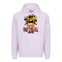 Lilac softball mom messy bun Premium Hoodie - Zillion Design Studio