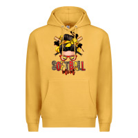 Mustard softball mom messy bun Premium Hoodie - Zillion Design Studio