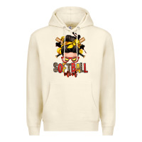 Sandshell softball mom messy bun Premium Hoodie - Zillion Design Studio