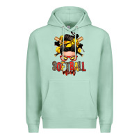 Seafoam softball mom messy bun Premium Hoodie - Zillion Design Studio