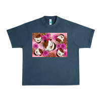 Midnight Navy Guinea pig flowers Urban Heavy Tee - Artiststas