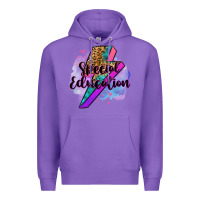 Purple special eduation teacher lightning bolt Premium Hoodie - Zillion Design Studio