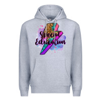 Heather Grey special eduation teacher lightning bolt Premium Hoodie - Zillion Design Studio