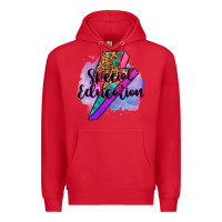 Red special eduation teacher lightning bolt Premium Hoodie - Zillion Design Studio