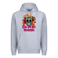 Heather Grey dia de los muertos Premium Hoodie - CTS Tumbler Store