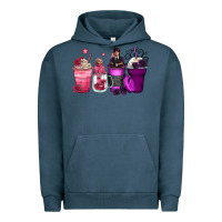 Pigment Midnight Navy wednesday and enid coffee cups Urban Hoodie - Zillion Design Studio
