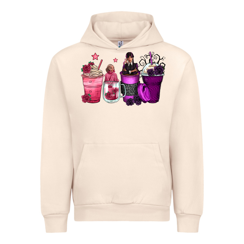 Wednesday And Enid Coffee Cups Urban Hoodie by Zillion Design Studio | Teevron
