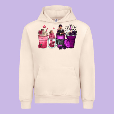 Wednesday And Enid Coffee Cups Urban Hoodie Designed By Zillion Design Studio