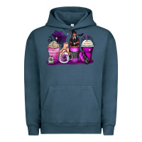Pigment Midnight Navy wednesday coffee cups Urban Hoodie - Zillion Design Studio