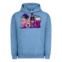 Pigment Pebble Blue wednesday coffee cups Urban Hoodie - Zillion Design Studio