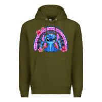 Army Green stitch rainbow Premium Hoodie - Zillion Design Studio