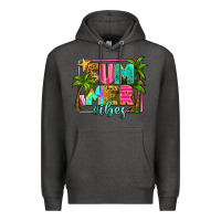 Charcoal Heather summer vibes Premium Hoodie - Zillion Design Studio