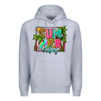 Heather Grey summer vibes Premium Hoodie - Zillion Design Studio