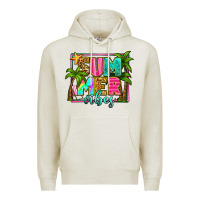 Oatmeal Heather summer vibes Premium Hoodie - Zillion Design Studio