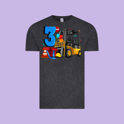 Forklift Birthday Three Vintage Tee Designed By Artiststas