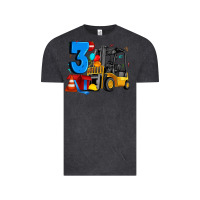 Vintage Black forklift birthday three Vintage Tee - Artiststas