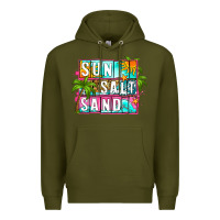 Army Green sun salt sand summer Premium Hoodie - Zillion Design Studio