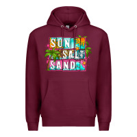 Burgundy sun salt sand summer Premium Hoodie - Zillion Design Studio
