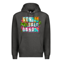 Charcoal Heather sun salt sand summer Premium Hoodie - Zillion Design Studio