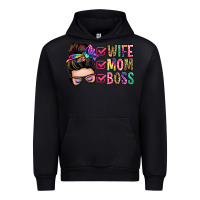 Black wife mom boss messy bun Urban Hoodie - Zillion Design Studio