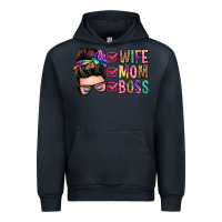 Navy wife mom boss messy bun Urban Hoodie - Zillion Design Studio