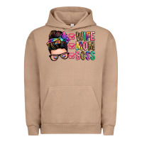 Pigment Burro wife mom boss messy bun Urban Hoodie - Zillion Design Studio