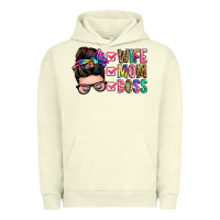 Pigment Pistachio wife mom boss messy bun Urban Hoodie - Zillion Design Studio