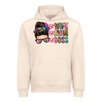 Sandshell wife mom boss messy bun Urban Hoodie - Zillion Design Studio