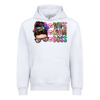 White wife mom boss messy bun Urban Hoodie - Zillion Design Studio