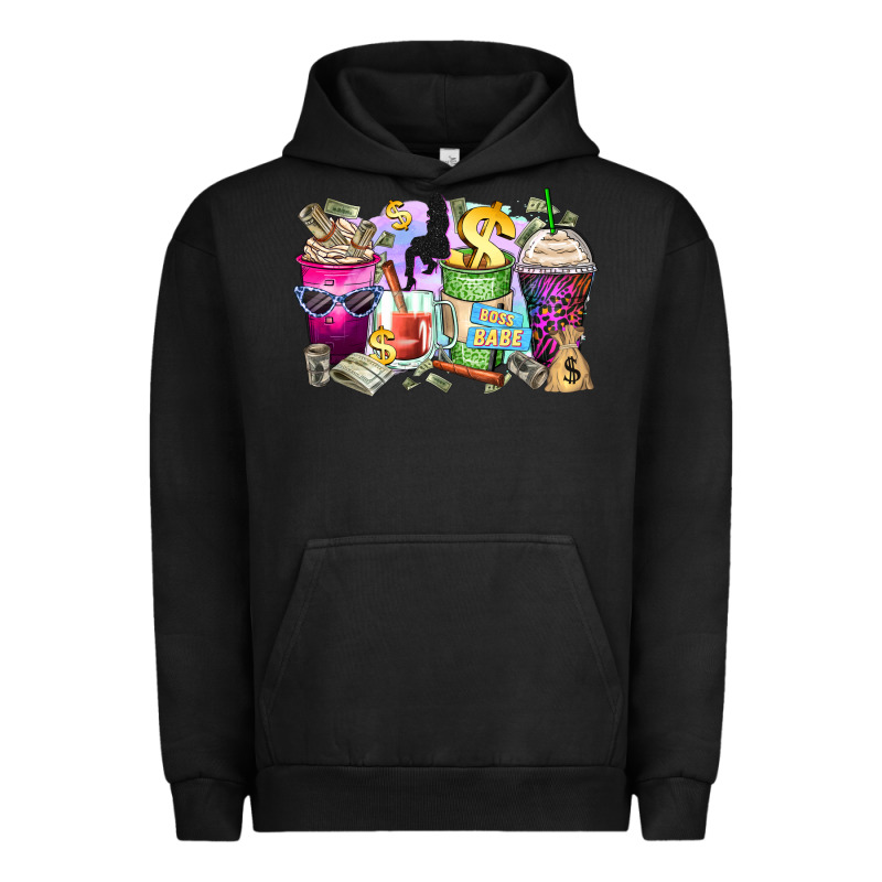 Boss Babe Coffee Cups Urban Hoodie by Zillion Design Studio | Teevron