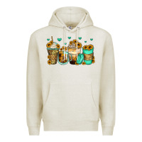 Oatmeal Heather sunflowers coffee cups Premium Hoodie - Zillion Design Studio