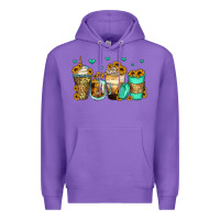 Purple sunflowers coffee cups Premium Hoodie - Zillion Design Studio