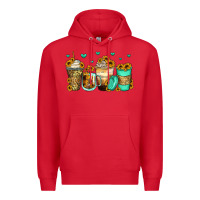 Red sunflowers coffee cups Premium Hoodie - Zillion Design Studio