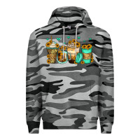 Slate Camo sunflowers coffee cups Premium Hoodie - Zillion Design Studio