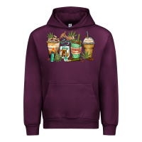Mauve Wine highly caffeinated coffee cups Urban Hoodie - Zillion Design Studio