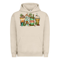 Pigment French Oak highly caffeinated coffee cups Urban Hoodie - Zillion Design Studio