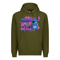 Army Green touch me and i will bite you stitch Premium Hoodie - Zillion Design Studio
