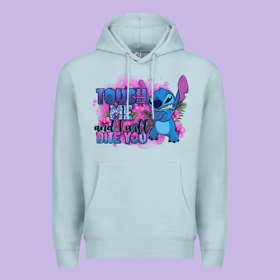 Touch Me And I Will Bite You Stitch Premium Hoodie Designed By Zillion Design Studio