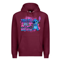 Burgundy touch me and i will bite you stitch Premium Hoodie - Zillion Design Studio