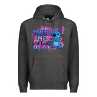 Charcoal Heather touch me and i will bite you stitch Premium Hoodie - Zillion Design Studio