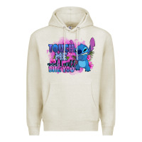 Oatmeal Heather touch me and i will bite you stitch Premium Hoodie - Zillion Design Studio
