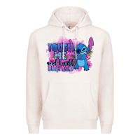 Pale Pink touch me and i will bite you stitch Premium Hoodie - Zillion Design Studio