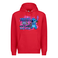 Red touch me and i will bite you stitch Premium Hoodie - Zillion Design Studio