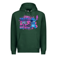 Sports Green touch me and i will bite you stitch Premium Hoodie - Zillion Design Studio
