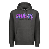 Charcoal Heather ohana means family with stitch Premium Hoodie - texasbilliewilder