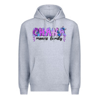 Heather Grey ohana means family with stitch Premium Hoodie - texasbilliewilder