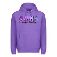 Purple ohana means family with stitch Premium Hoodie - texasbilliewilder