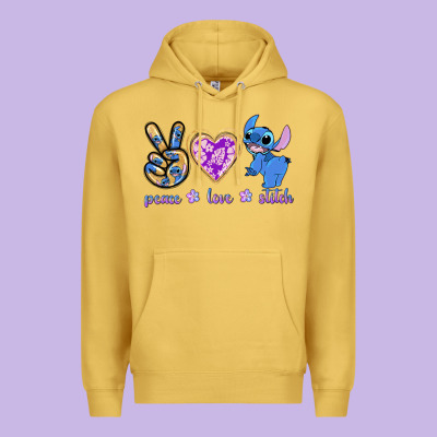 Peace Love Stitch Premium Hoodie Designed By Texasbilliewilder
